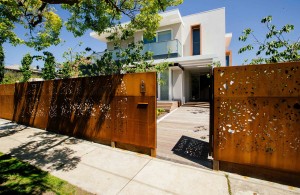 Corten Laser Cut Panels used as a privacy screen