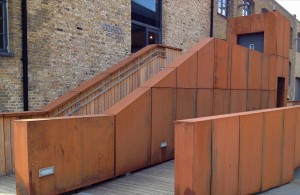 Corten Cladding example of external stairs