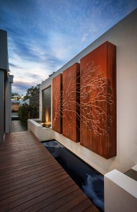 stunning Corten outside laser cut lightbox