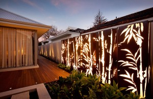 Corten Metal Garden Light Box in a series